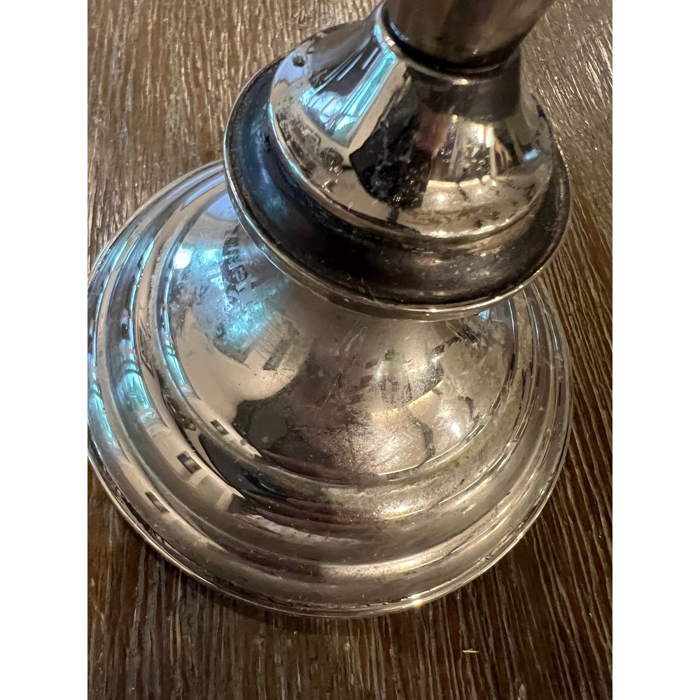 Vintage Silver Plated 3 Light Candelabra Weighted Base Taper Candle Holder - Picture 6 of 10
